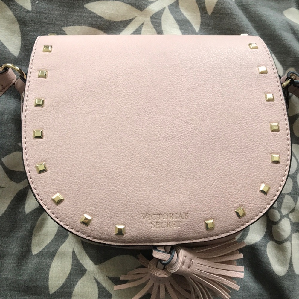 Victoria Secret Pink Crossbody Bag with Gold studs
